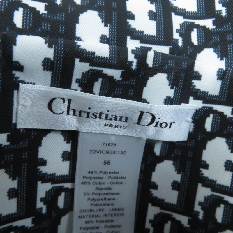 Christian DIOR 22SS 22vic923i130 Polyester Cotton Check Oblique Bucket Hat Navy