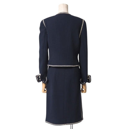 Chanel Vintage Skirt Suit Size 38 Camellia Button Chanel Suit Collarless Jacket