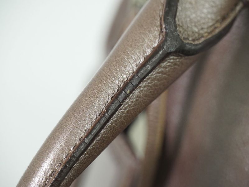 Authentic Prada Leather Handbag Metallic Beige Bag Pre-owned [follow-up Discount