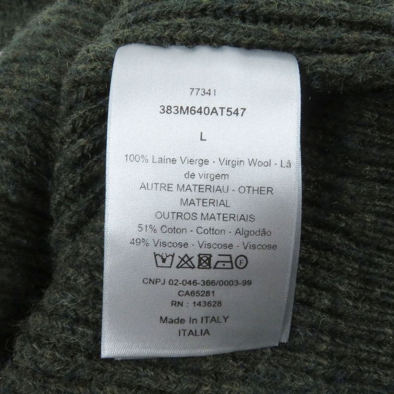 DIOR Homme 23SS 383m640at547 100% Wool Couture Casentino Elbow Patch Turtleneck