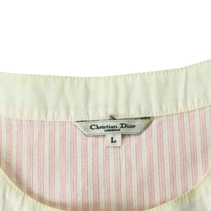 Christian Dior Dress L Cotton Pink White Stripe Apparel Women Christian Dior