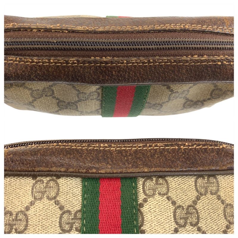 Gucci Vintage Sherry Line Old Gucci GG Supreme Canvas Clutch Bag Second Bag Men