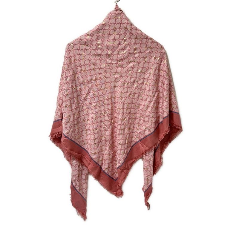 Gucci Stole (shawl) - Light Pink And Pink And Multi GG Pattern/horsebit Silk