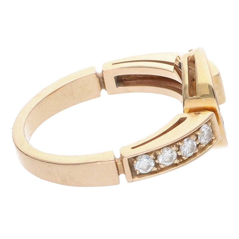 Bulgari 18K Pink Gold Pink Gold Pavé Diamond Ring Ladies No 10