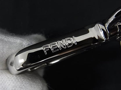 Fendi Key Holder Key Ring Bag Charm Women's Men's Silver Fr1691