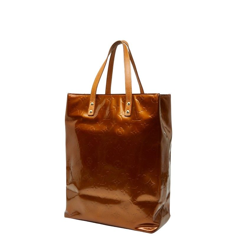 Louis Vuitton Monogram Vernis Reed MM M91143 Bronze Brown Patent Leather Women