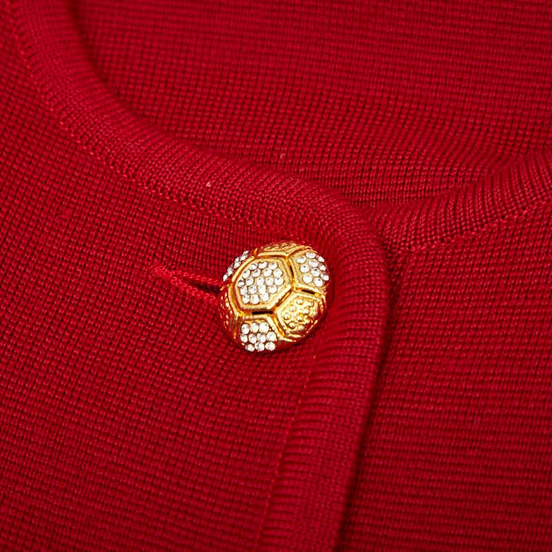 Saint Laurent Knit Dress Size: L Red Wool Women's Saint Laurent