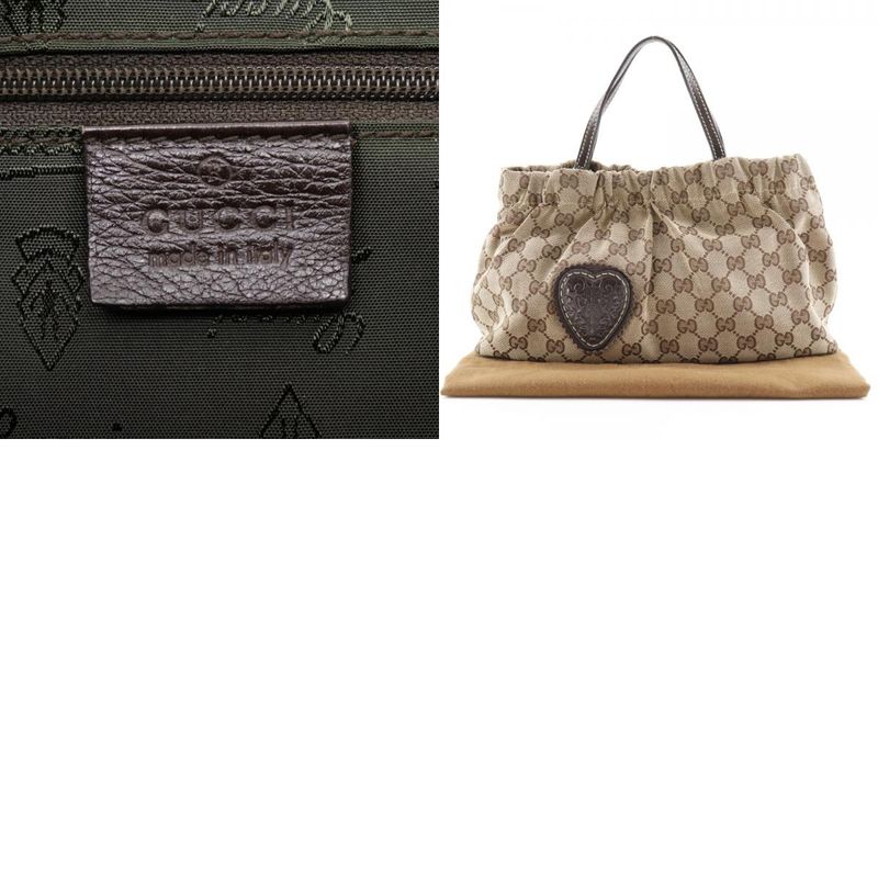 Gucci Heart Cles Sto 212994 GG Canvas Beige Ladies Handbag