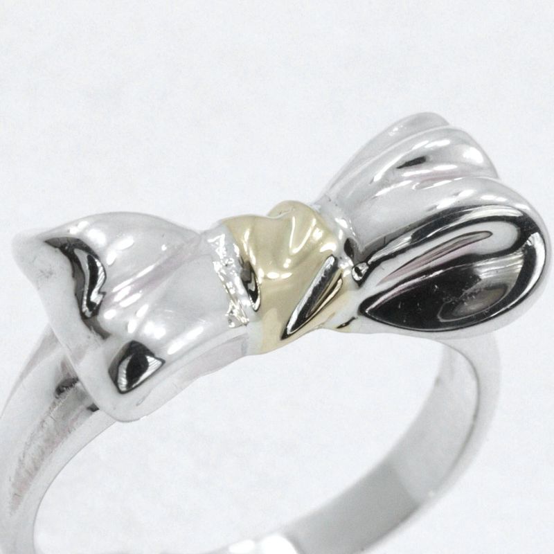 Tiffany & Co Ribbon Motif 18K Yellow Gold × 925 Silver Size 9 Ladies' 3.4g Ring