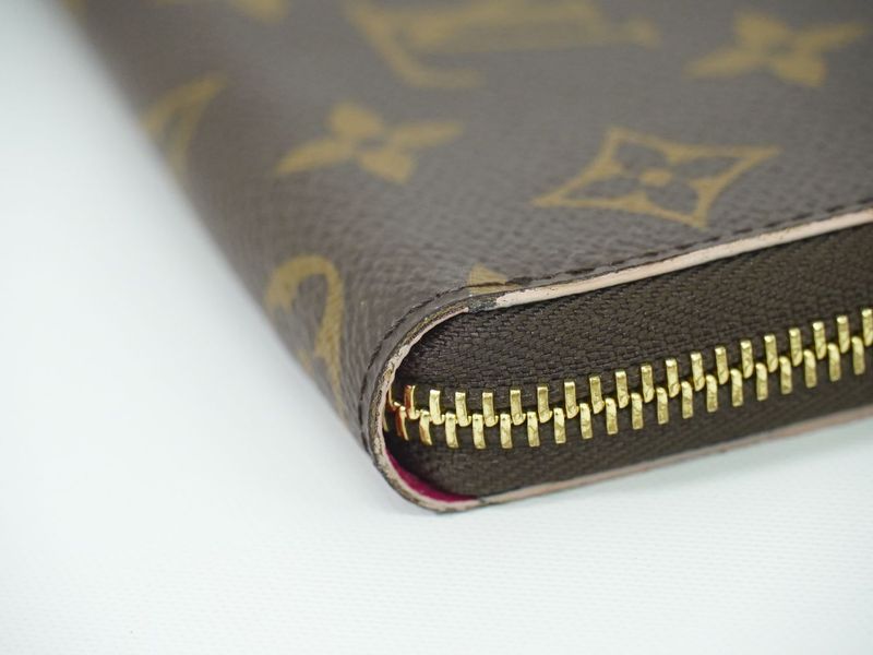 Authentic Louis Vuitton LV Portefeuille Clemence Monogram Long Wallet Brown