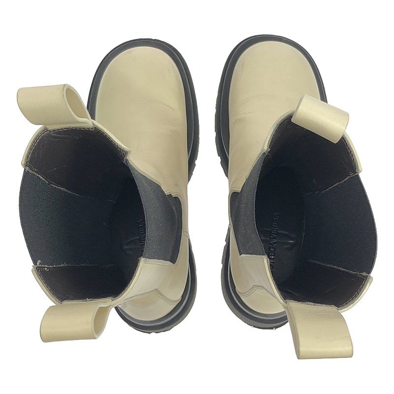 Bottega Veneta - Lug Boots Side Gore Leather Lug Boots - 37 - White Black -