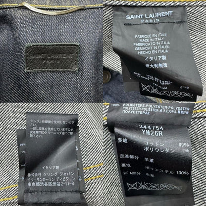 Saint Laurent 13aw Leather Sleeve Denim Jacket Leather Sleeve Denim Jacket Up53