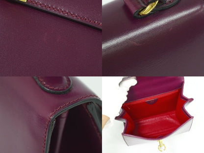 Authentic Celine Leather Handbag Purple Bag Pre-owned [follow-up Discount