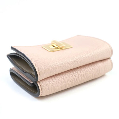 Fendi 8m0426 Selleria Pekaboo Leather Compact Wallet Trifold Wallet Pink