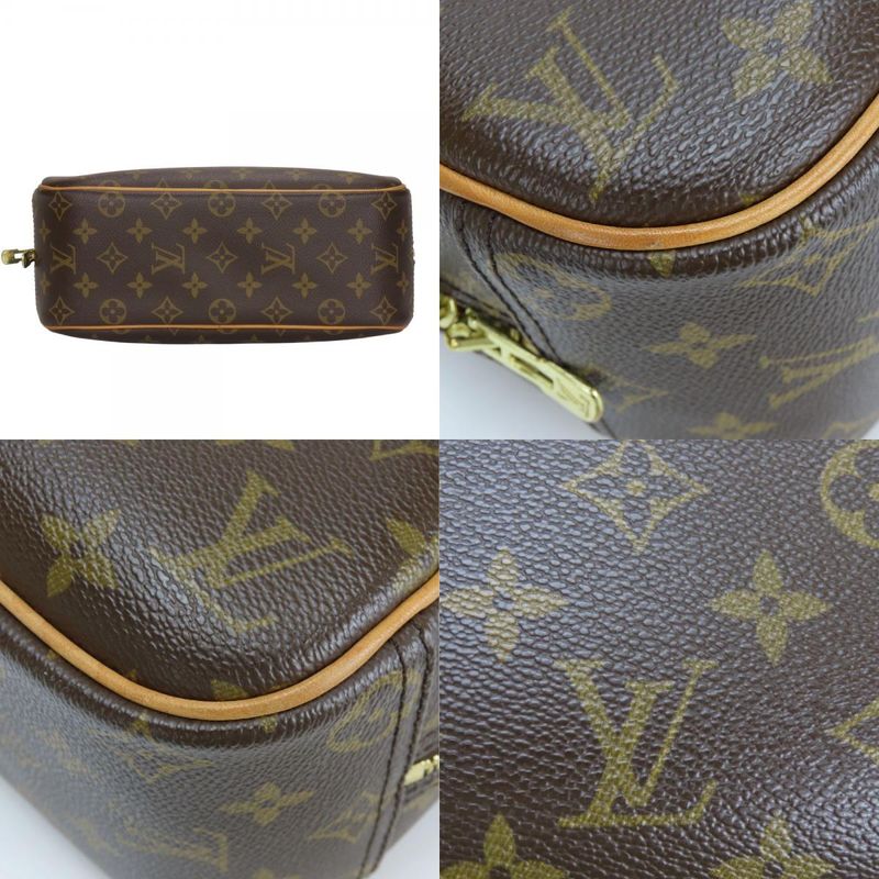 Louis Vuitton Handbag Trouville M42228 Monogram Nubuck Brown Gold Hardware