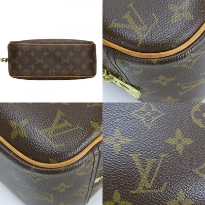 Louis Vuitton Handbag Trouville M42228 Monogram Nubuck Brown Gold Hardware