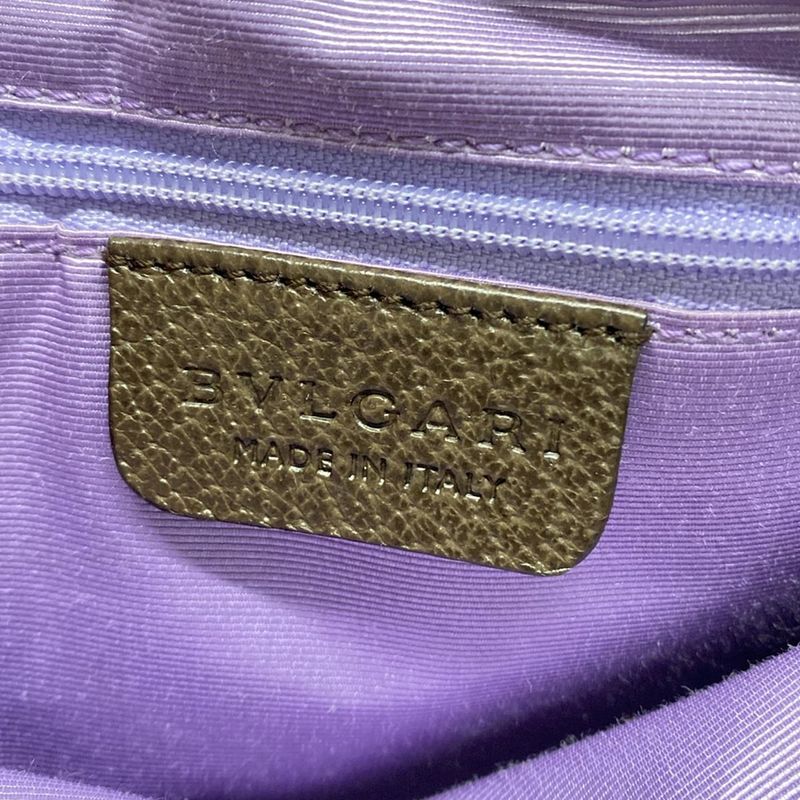 Bvlgari Boston Bag Logomania Beige And Dark Brown Leather