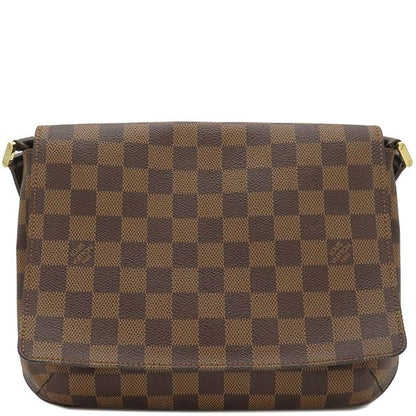 Louis Vuitton Shoulder Bag Musette Tango Damier Canvas Damier Ebene Gold