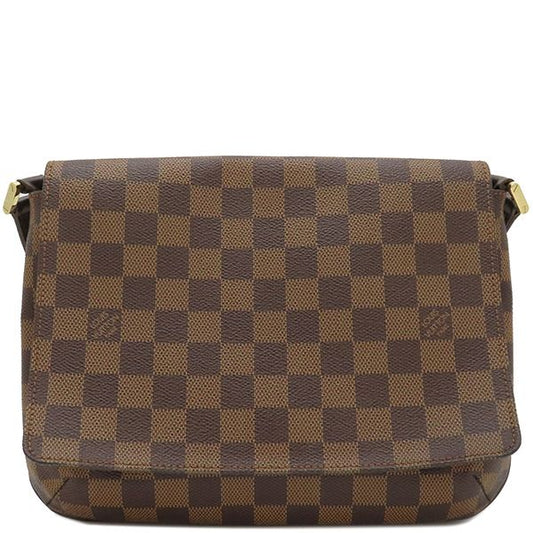 Louis Vuitton Shoulder Bag Musette Tango Damier Canvas Damier Ebene Gold