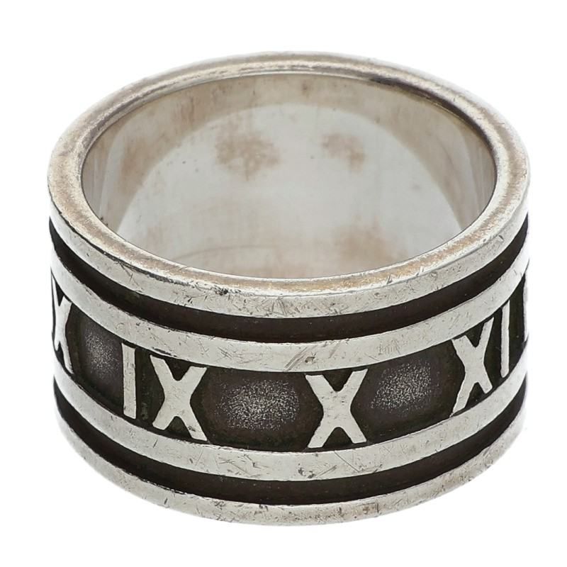 Tiffany & Co Atlas Wide Silver Ring Men's Size 14