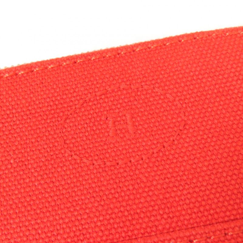 Hermes Bolide Pouch Mini Silver Hardware H Logo Canvas Pouch Orange With Box