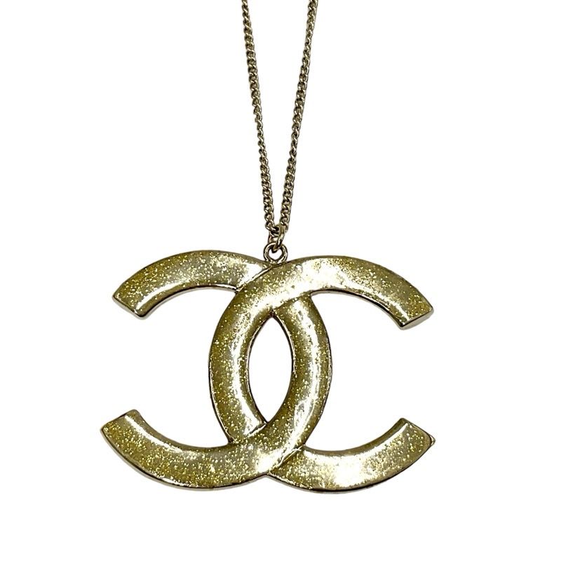 Chanel Necklace Pendant Choker Gold Coco Mark Rhinestone