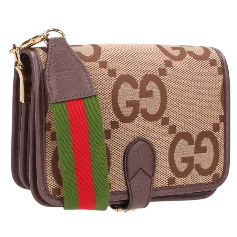 Gucci 699438 Jumbo GG Canvaleather Switched Shoulder Bag For Men