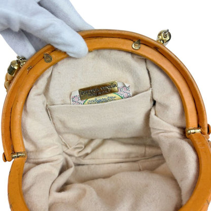 Bottega Veneta Mini Handbag Orange Accessory Pouch Intrecciato Leather Top