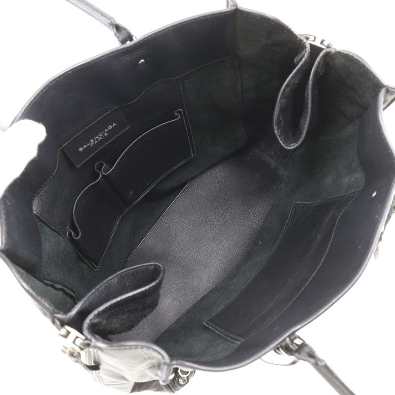 Balenciaga Paper Bag 255412 Calf Black Women's Tote Bag
