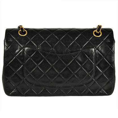 Chanel Matelasse 25 Chain Shoulder Bag Lambskin A01112 Black Gold Hardware Coco