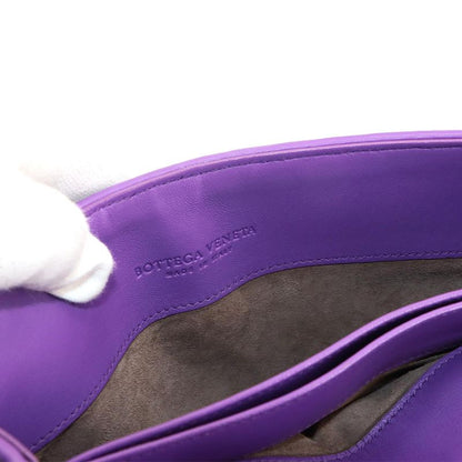 Bottega Veneta Intrecciato Chain Shoulder Bag Leather Purple Chain Shoulder Bag