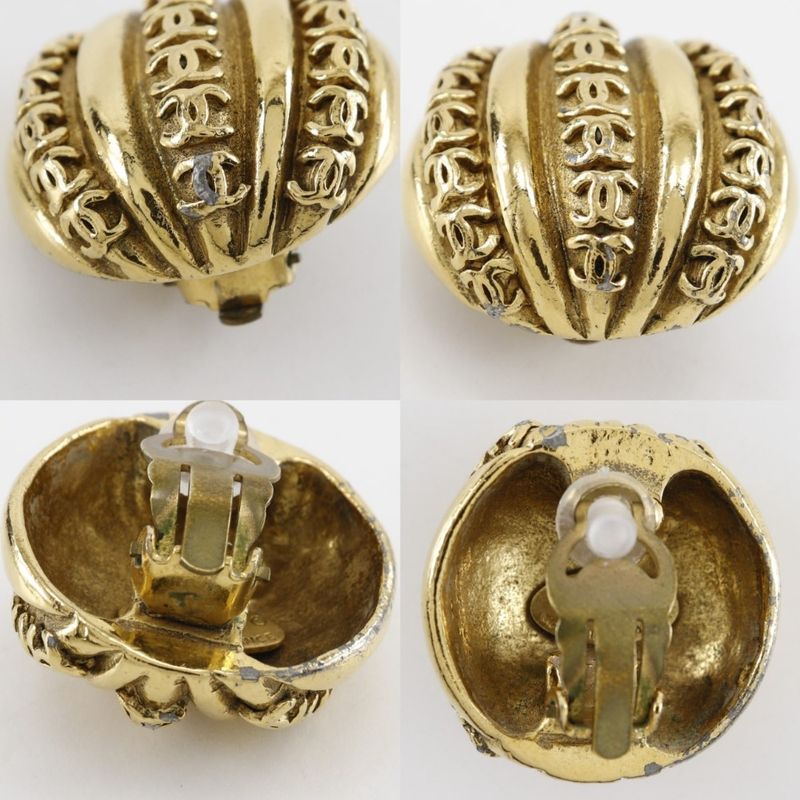 Chanel Coco Mark Vintage Gold Plated 23 Ladies 37g Earrings