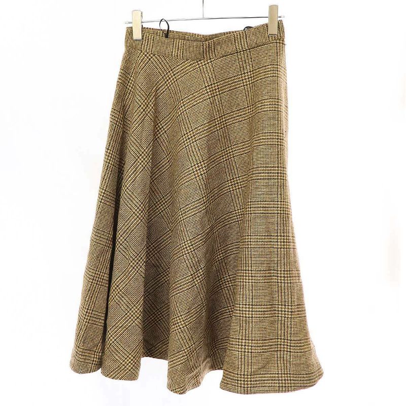 Celine Hound's Tooth Check Long Skirt 2j210222k Brown 38