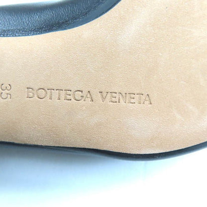 Bottega Veneta Square Toe Leather Flat Pumps Black 35 With Box