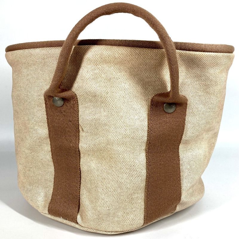 Hermes Handbag Sac À Bichette Coated Canvas Beige