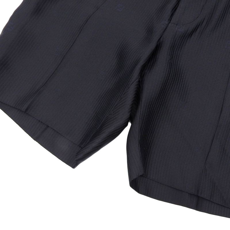 Fendi 2022 Fb0521 FF Logo Embroidered Shadow Stripe Shorts Black 44 Made In