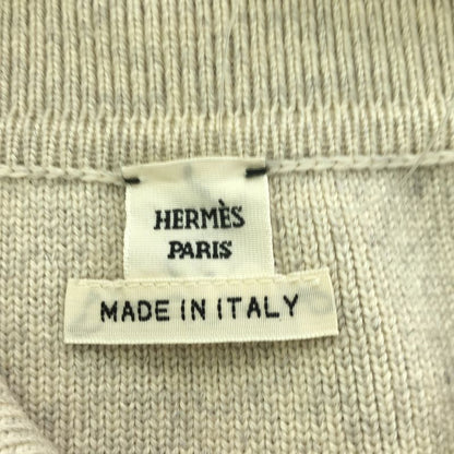 Hermes Virgin Wool Ribbed Knit Skirt Ivory 34
