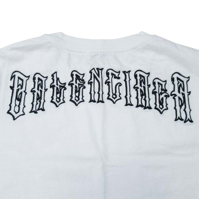 19ss Balenciaga Tattoo Logo T-Shirt Tattoo Logo Back Embroidery Short Sleeve