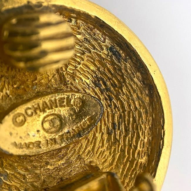 Chanel Earrings Gold Coco Mark Vintage GP