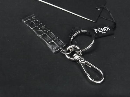 Fendi Key Holder Key Ring Bag Charm Women's Men's Silver Fr1691