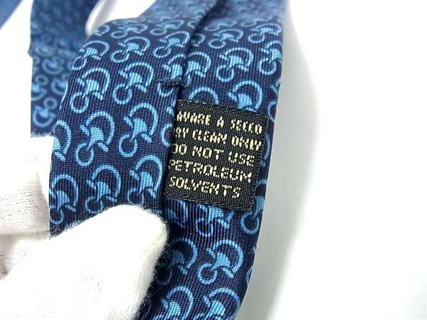 Gucci Old Gucci Vintage Horsebit 100% Silk Tie Business Men's Navy Fk0423