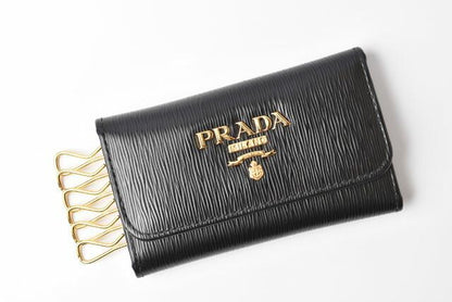 Prada Key Case Key Holder Prada 6 Rings 1pg222 Vitello MOVE Shape Push Leather
