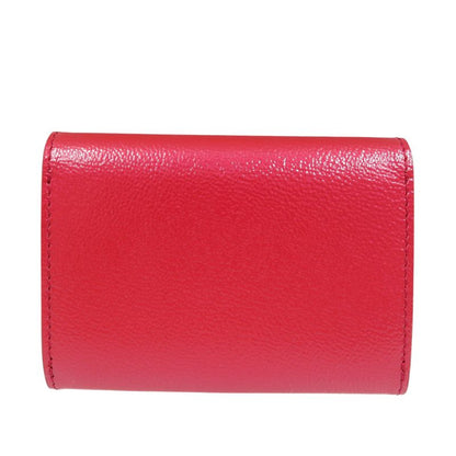 Bulgari Leather Gold Hardware Red Clip Card Case Business Card Holder 1015