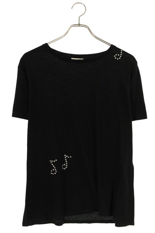 Saint Laurent Paris 16AW 436948 Y2001 Rhinestone Music Note Decoration T-shirt
