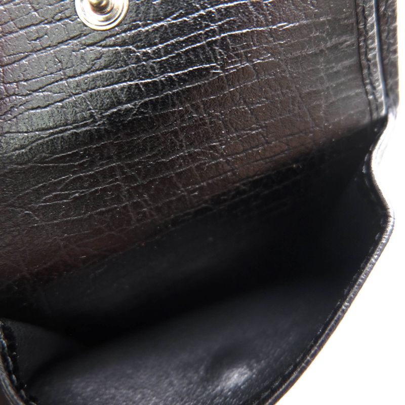 Gucci Wallet Men Leather Genuine Black 04848 Bifold with Coin Purse