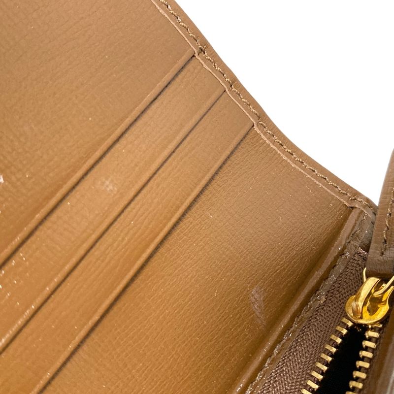 Gucci Business Card Holder GG Plus GG Supreme 648848 Beige And Bordeaux Leather