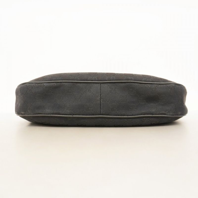 Gucci Shoulder Bag GG Canvas 122790 Canvas Black Silver Hardware Women