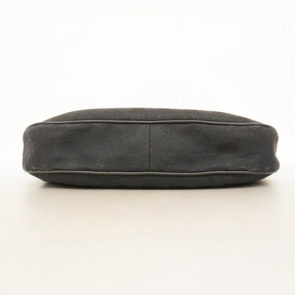 Gucci Shoulder Bag GG Canvas 122790 Canvas Black Silver Hardware Women