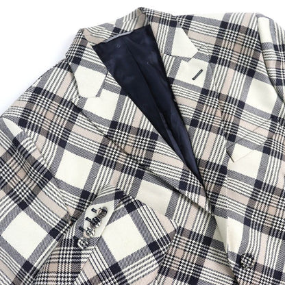 DIOR Christian DIOR Homme 22AW 293c284a5572 100% Wool Checked Peaked Lapel Single Tailored