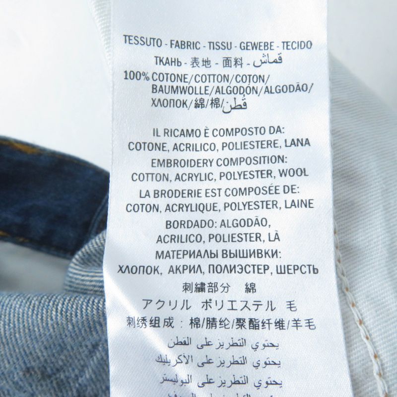 Gucci 456973 100% Cotton Flower Embroidered Denim Skirt Mini Skirt Indigo 42